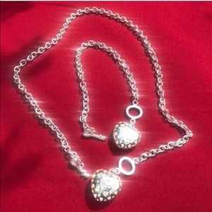 - Sterling silver necklace and bracelet set
